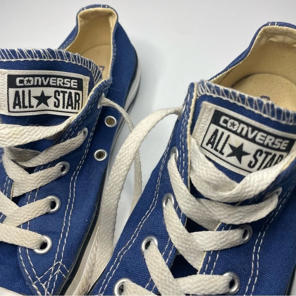 Converse All Star Low Tops Kids Size 2 Blue Shoes PRELOVED Chucks